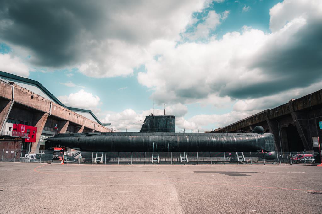 Das U-Boot Flore in Lorient La Base (Morbihan, Südbretagne)